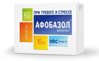 Tablet Afobazol - penggunaan, instruksi, efek samping, harga
