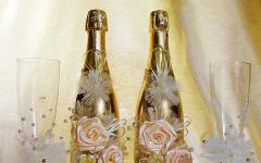 We decorate wedding glasses with our own hands: ideas for decoration with photos and videos