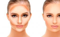 Runt ansiktsmakeup gör nackdelar till fördelar: förlänger ovalen och tar bort marionettuttrycket